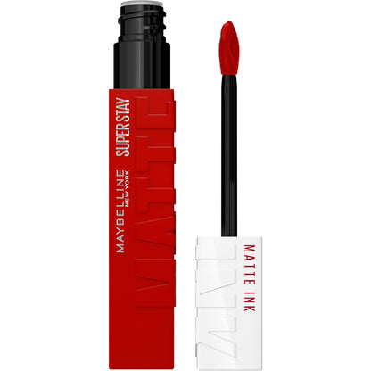 Maybelline Super Stay Matte Ink Liquid Lipstick Makeup, Long Lasting High Impact Color, up to 16H Wear, Exhilarator, Ruby Red, 1 Count